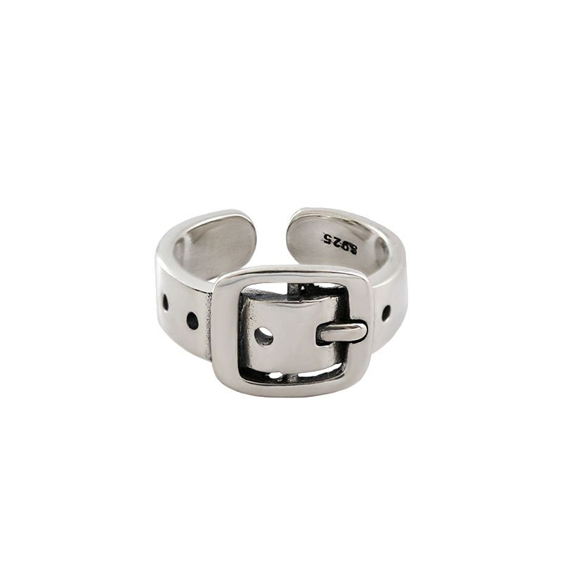 Vintage Belt 925 Sterling Silver Adjustable Ring