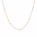 Dainty Pink Natural Rose Quartz Freshwater Multi Size Pearl Beaded Adjustable Elegant 925 Sterling Silver Necklace