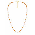 Dainty Gradient Champagne Cubic Zirconia Clear Quartz Beaded Adjustable Fine Jewelry Gift 925 Sterling Silver Necklace