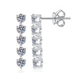 Elegant Long Tassel Moissanite 925 Sterling Silver  Stud Earrings