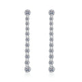Elegant Long Tassel Moissanite Silver Earrings Fashionable Geometric Design 925 Sterling Silver Drop Earrings for Women with High Quality Electroplating