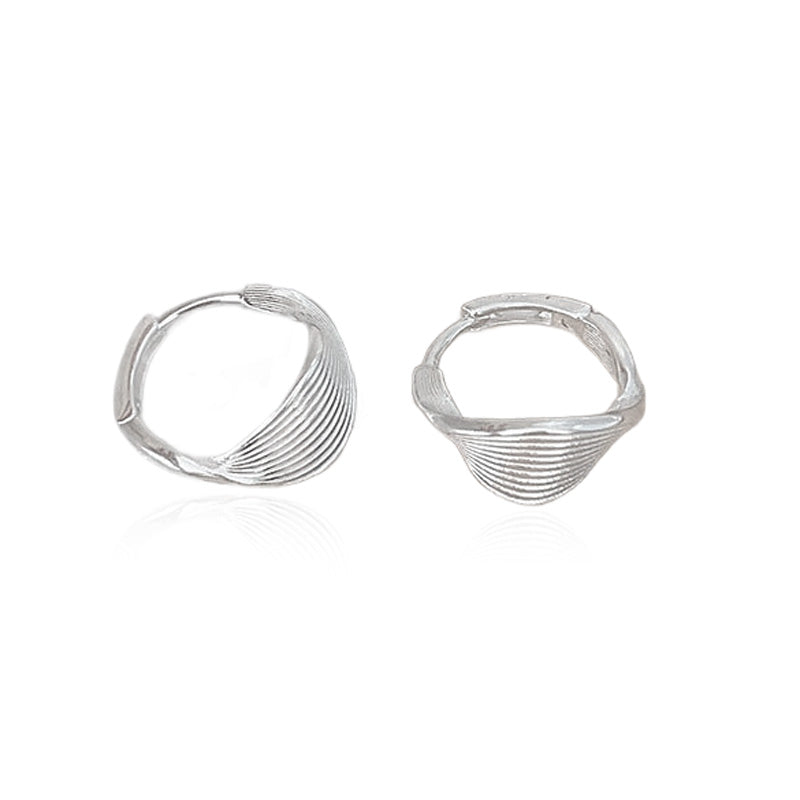 Elegant Women Twist Geometric Design 925 Sterling Silver Earrings