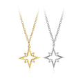 Elegant Star Cubic Zirconia Pendant Necklace 925 Sterling Silver White Gold and Yellow Gold for Women Fashion 2025 New Hot Sale Party Gift