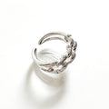 Vintage Art Deco Style Woven Knot Design Adjustable 925 Sterling Silver Ring