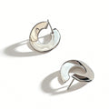 Geometric C-Shape Minimalist Design 925 Sterling Silver Electroplated Earrings