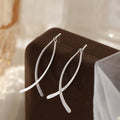 Elegant Geometric Tassel 925 Sterling Silver Drop Earrings