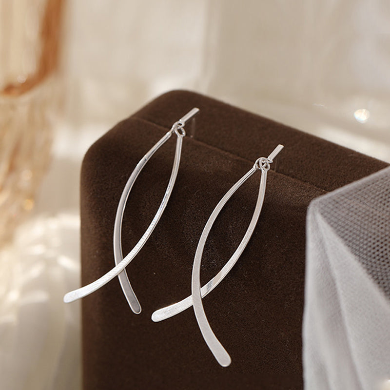 Elegant Geometric Tassel 925 Sterling Silver Drop Earrings