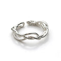 Elegant Heart Twist Design Adjustable 925 Sterling Silver Ring
