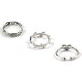 Simple Heart Leaves Twisted 925 Sterling Silver Adjustable Joint Ring