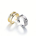 Pure Metal Minimalist Double Layer Smooth S925 Sterling Silver Open Adjustable Ring
