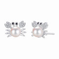 Pearl Crab O Chain Cute Ocean Inspired Women 925 Sterling Silver Pendant Necklace