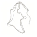 Three Layer Shimmering Wave S925 Sterling Silver Bead Chain Necklace  Necklace