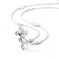Elegant Fashion Clavicle Religious Cross Snake Cubic Zirconia 925 Sterling Silver Necklace O Chain Station Necklace