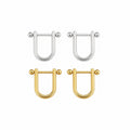 U Shape Geometric 925 Sterling Silver Minimalist Korean Style Fashionable Earrings