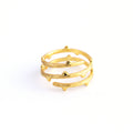 Thorn Branch Textured Wrap S925 Sterling Silver Open Band Adjustable Ring