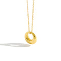 Collar con colgante de dona redonda hueca geométrica minimalista de plata esterlina S925