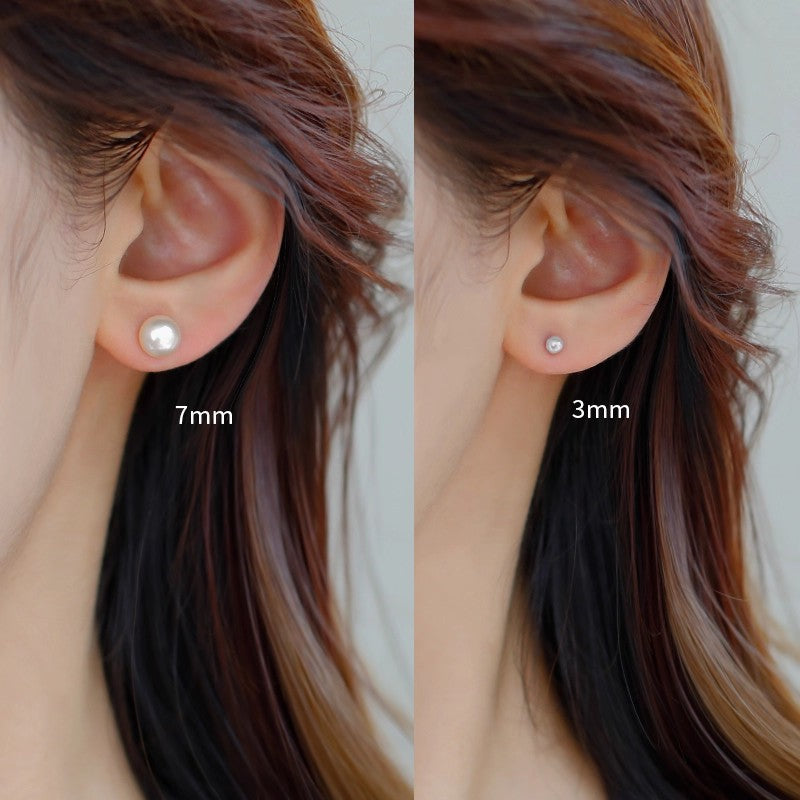 S925 silver natural pearl earrings