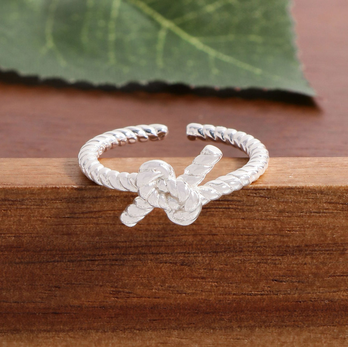 Fashion Irregular Twisted Knot 925 Sterling Silver Adjustable Ring