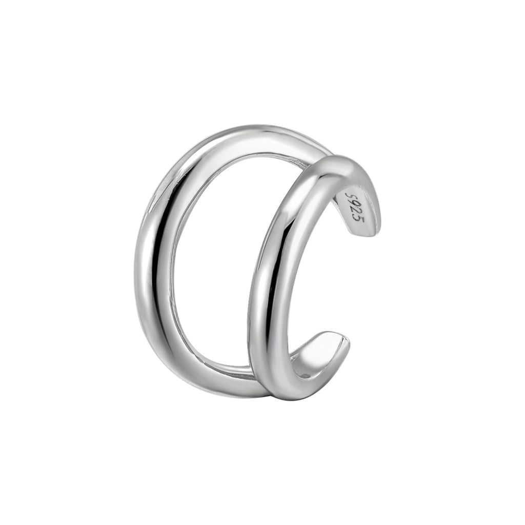 Geometric Design 925 Sterling Silver U-Shaped Ear Clip Earrings for Women Fashion Modern Style No Piercing Required Elegant and Versatile Jewelry