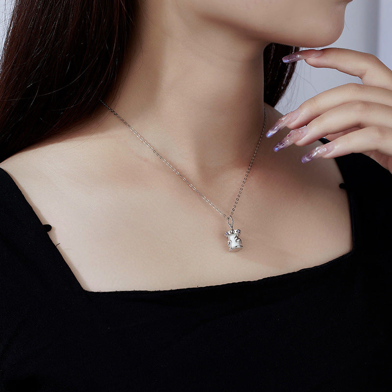 Elegant Carousel Animal Pendant  925 Sterling Silver Chain Necklace