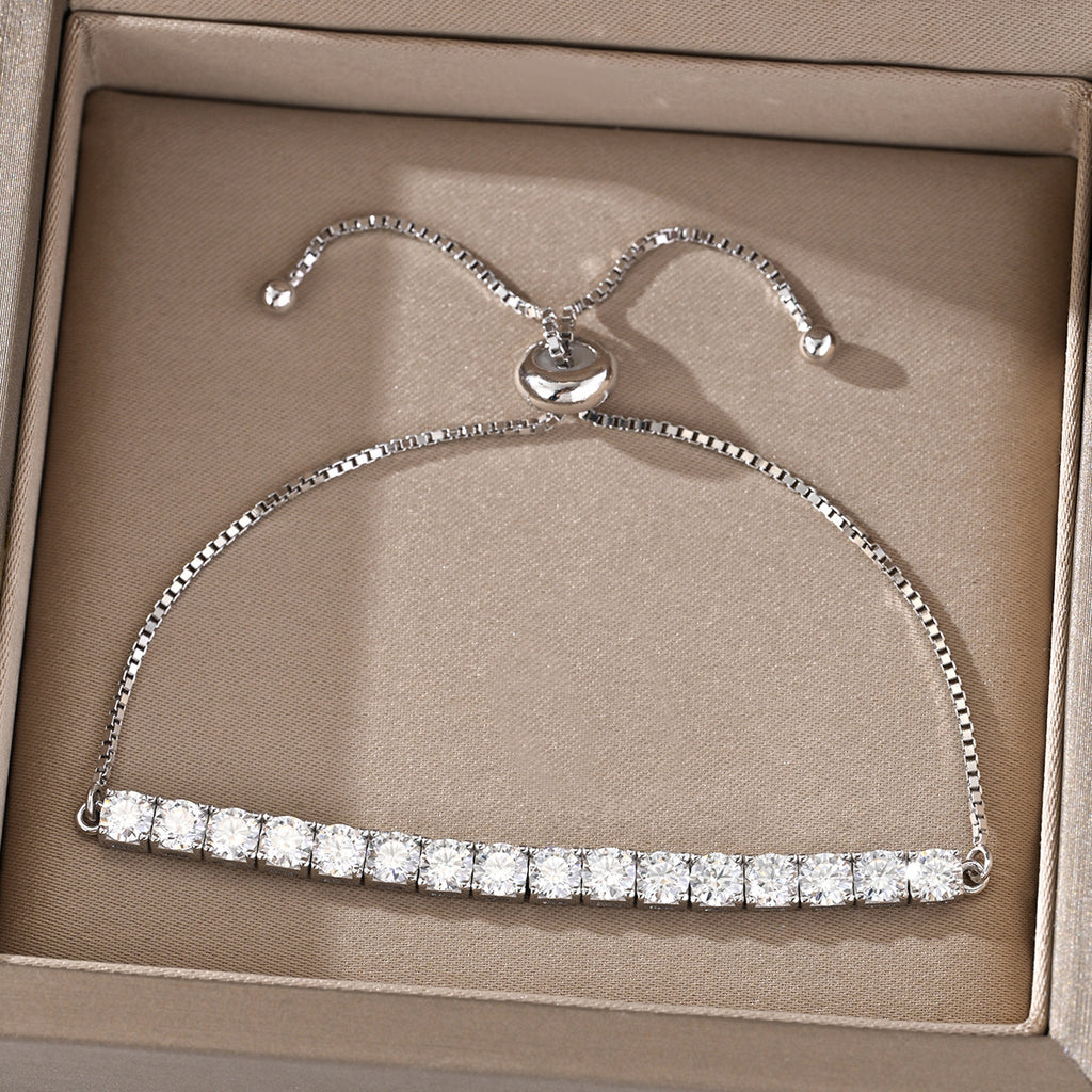 Lightly Luxurious European-Style Moissanite  925 Sterling Silver Bracelet