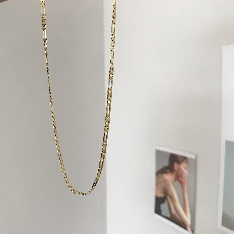 Collar Clavicular Figaro Minimalista en Tono Dorado S925