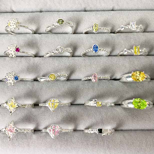 Holiday Irregular CZ Firework 925 Sterling Silver Adjustable Ring