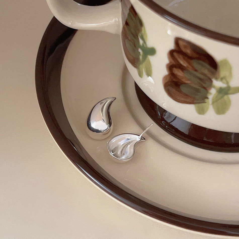 Elegant Water Drop Geometric Design 925 Sterling Silver Stud Earrings for Women Korean Style 2022 Fashion Jewelry with Gold and Silver Finish