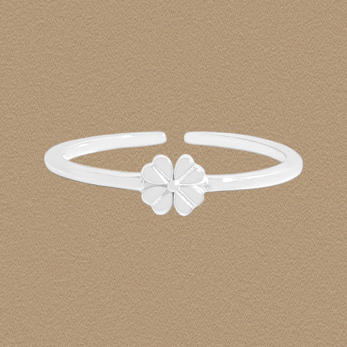 Women Cute Mini Flower 925 Sterling Silver Adjustable Ring