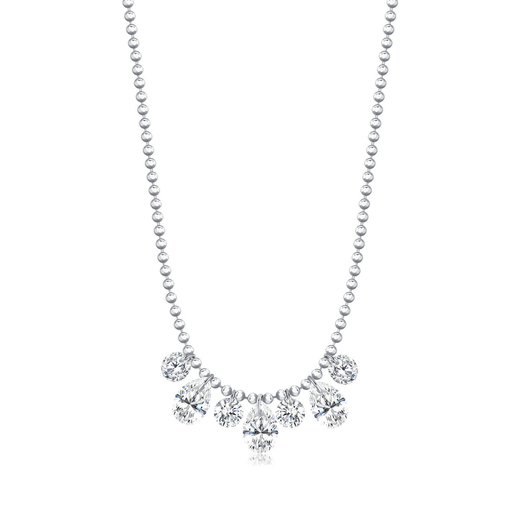 Water Drop Cubic Zirconia Elegant Fashion Necklace with 925 Sterling Silver Chain for Women, Simple Style Jewelry Gift RHN1831 Winter 2024