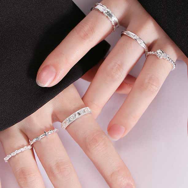 Minimalism Mini Shining Star 925 Sterling Silver Adjustable Ring