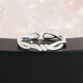 Simple Double Layers Twisted 925 Sterling Silver Adjustable Ring