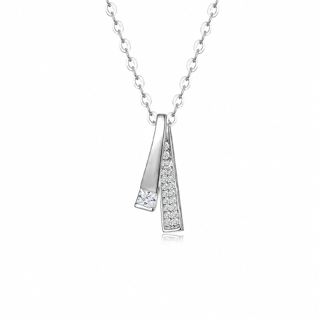 Women’s Moissanite Double Strand Interlaced Necklace 925 Sterling Silver Necklace
