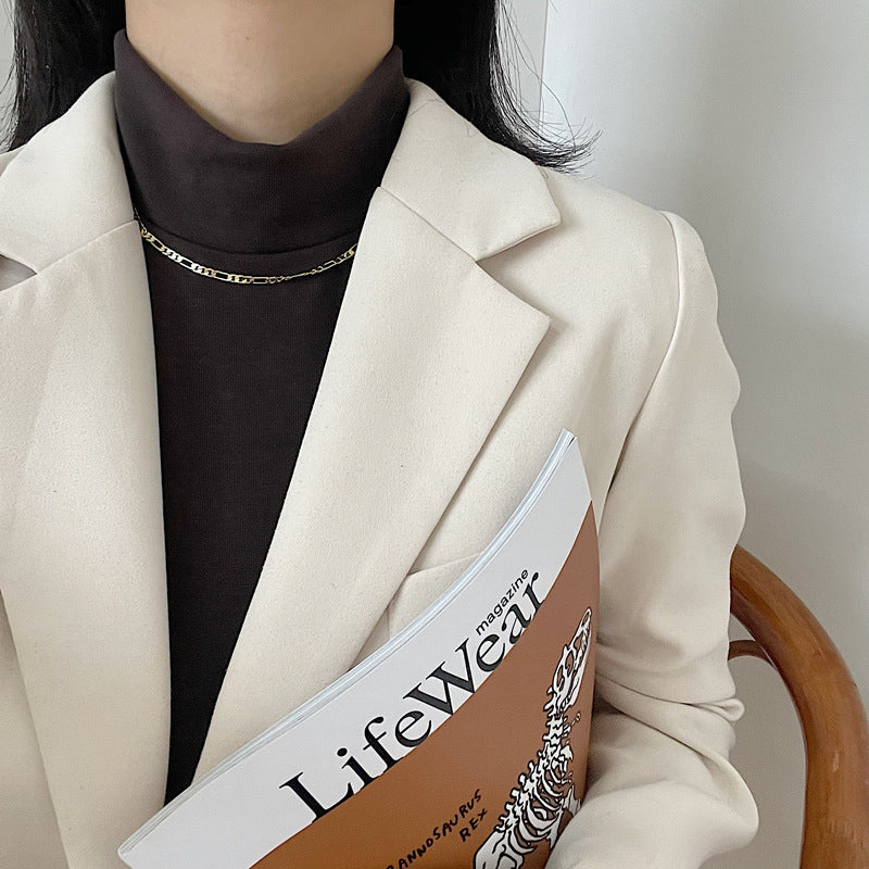 Collar Clavicular Figaro Minimalista en Tono Dorado S925