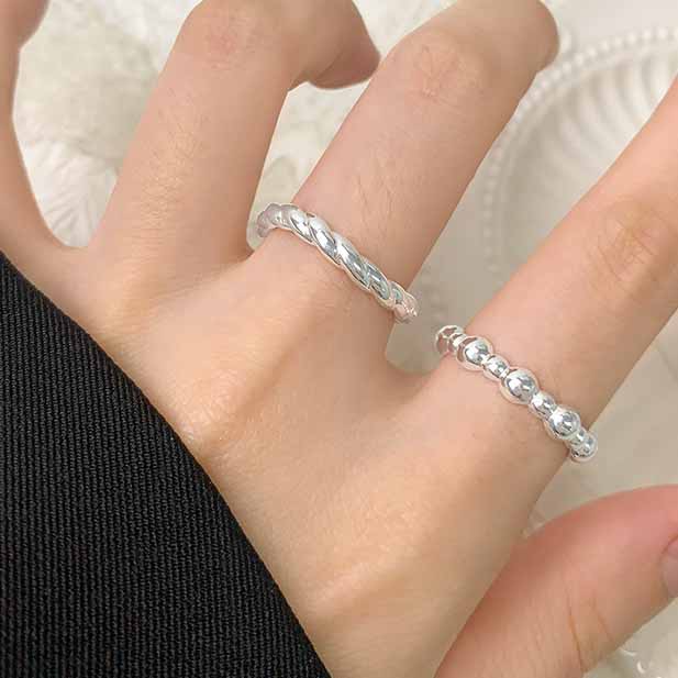 Lady Irregular Twisted 925 Sterling Silver Adjustable Ring