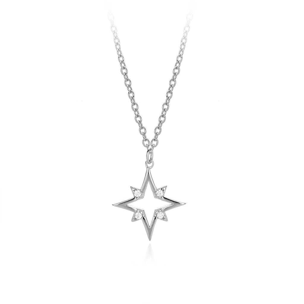 Elegant Star Cubic Zirconia Pendant Necklace 925 Sterling Silver White Gold and Yellow Gold for Women Fashion 2025 New Hot Sale Party Gift