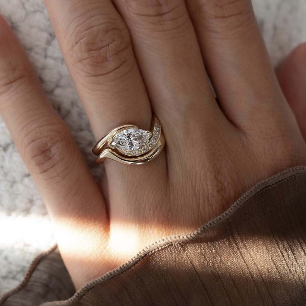 Marquise-Cut Vintage-Style High-Quality Moissanite 925 Sterling Silver Ring