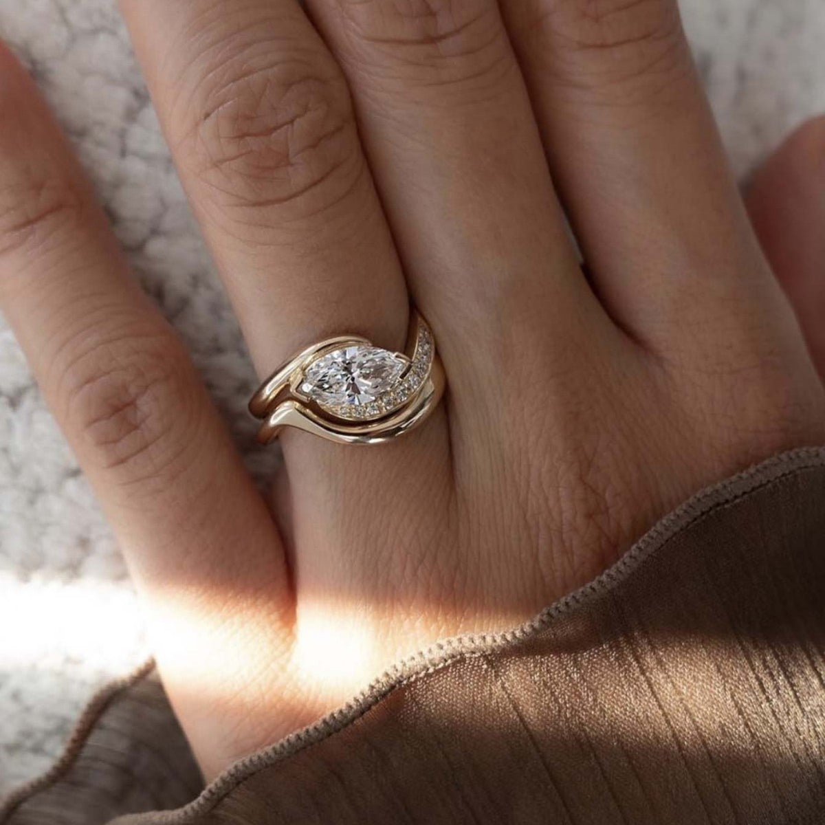Marquise-Cut Vintage-Style High-Quality Moissanite 925 Sterling Silver Ring