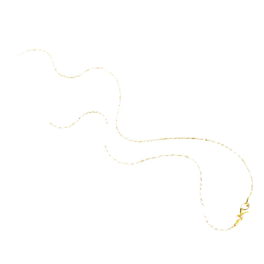 Italian Craft Two Tone Gold And Silver Faceted Bead Chain Necklace Pure Metal 925 Sterling Silver Sweater Necklace For Women Modern Elegant Fashion Layering Jewelry Gift