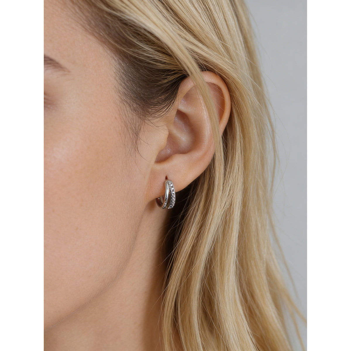 Pendientes Dobles de Círculo Geométrico con Circonia Cúbica, Lujo Asequible y Versátiles, de Plata Esterlina 925