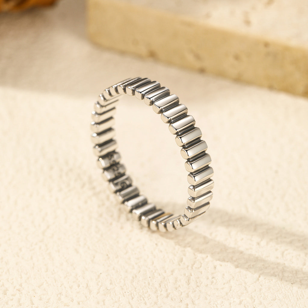 Modern Minimalist Design Polished 925 Sterling Silver Stackable Ring for Women Fashion Elegant Simple Style Band Ring 2025 New Arrival Jewelry Gift
