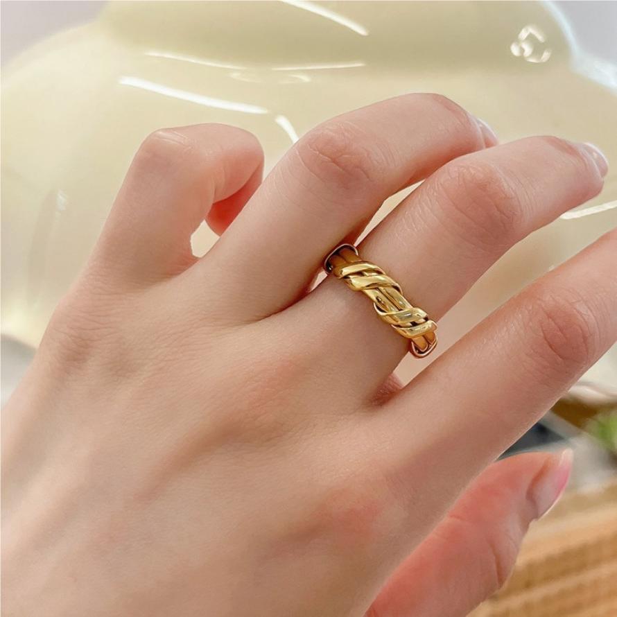 Twisted Geometric Design Adjustable 925 Sterling Silver Pure Metal Ring