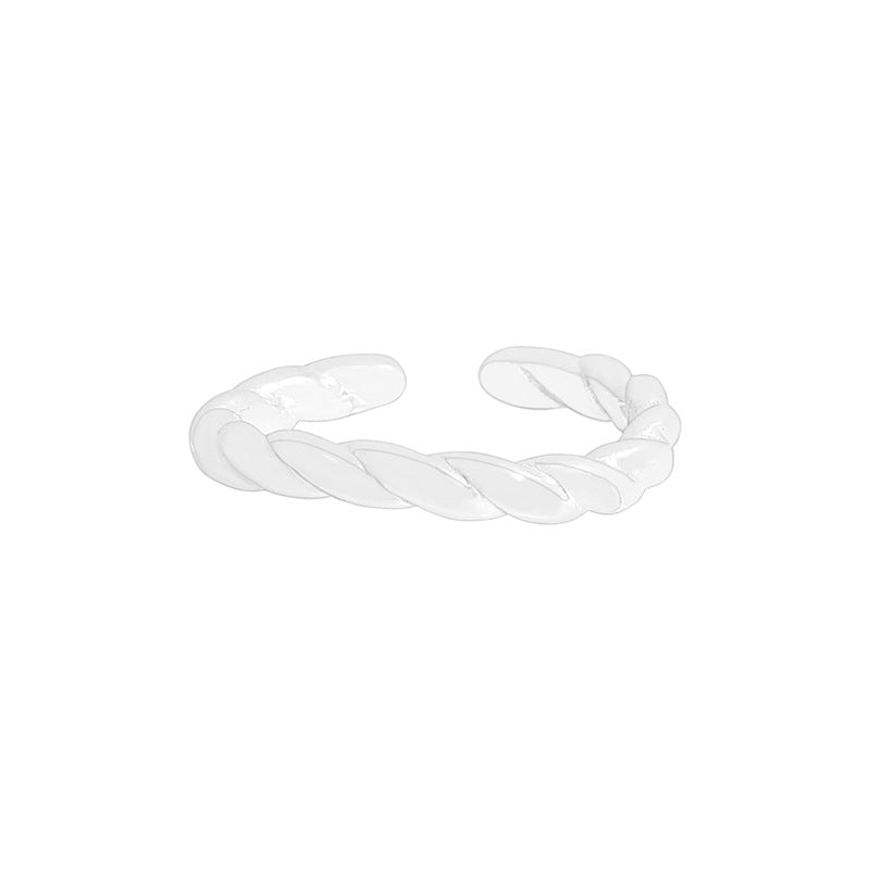 Lady Irregular Twisted 925 Sterling Silver Adjustable Ring