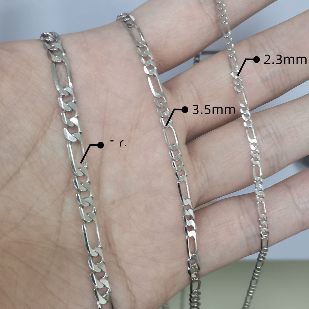 Geometric Figaro Chain Design 925 Sterling Silver Necklace for Men and Women 2025 New Fashion Elegant Jewelry Figaro Chain Necklace Available in Multiple Lengths