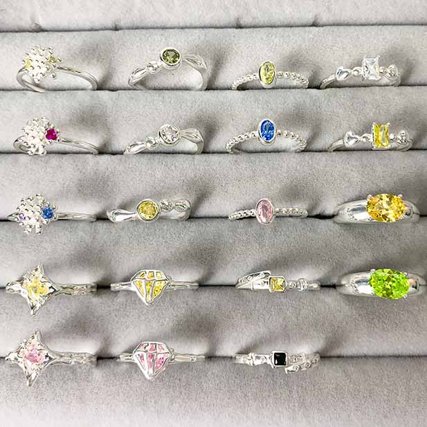 Elegant Irregular CZ Trillion 925 Sterling Silver Adjustable Ring