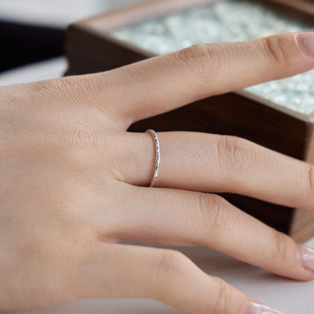 Minimalism Irregular 925 Sterling Silver Stacker Ring