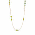 Minimalist Light Green Jade Small Freshwater Pearl Gold Beaded Adjustable 925 Sterling Silver Necklace