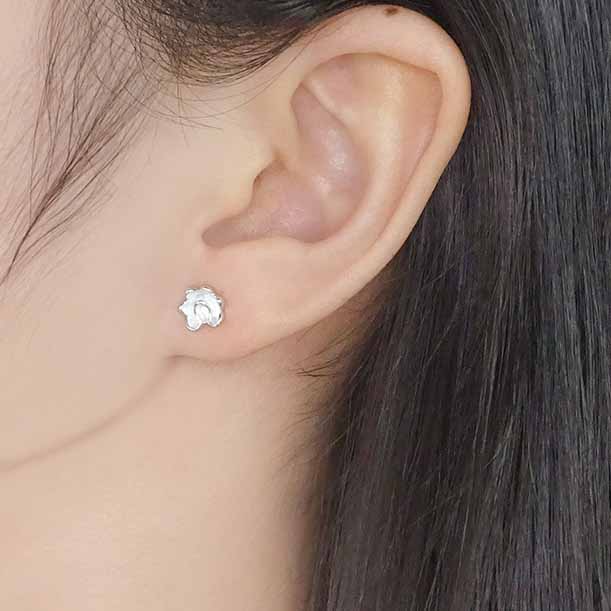 Girl Cute Mini Irregular Flowers 925 Sterling Silver Stud Earrings