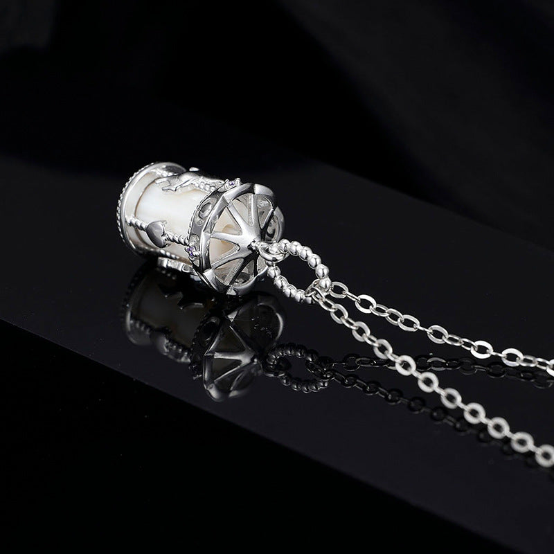 Elegant Carousel Animal Pendant  925 Sterling Silver Chain Necklace