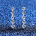 Elegant Long Tassel Moissanite 925 Sterling Silver  Stud Earrings